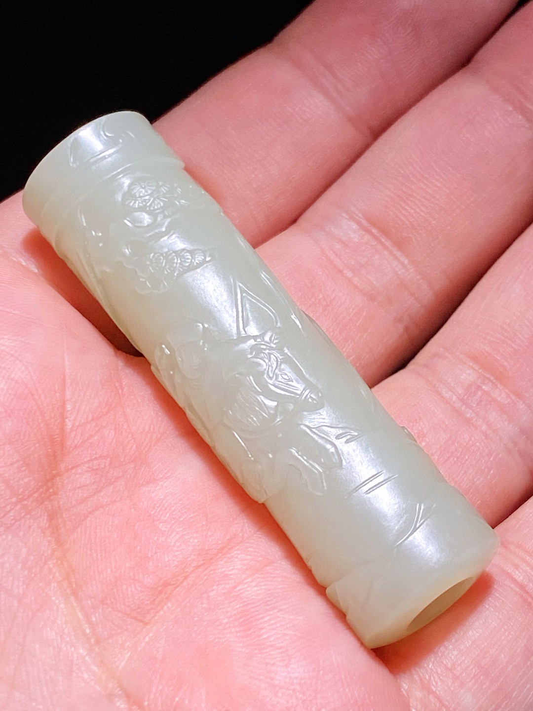 清乾隆 和田玉籽料 狩猎图 诗文 玉勒子