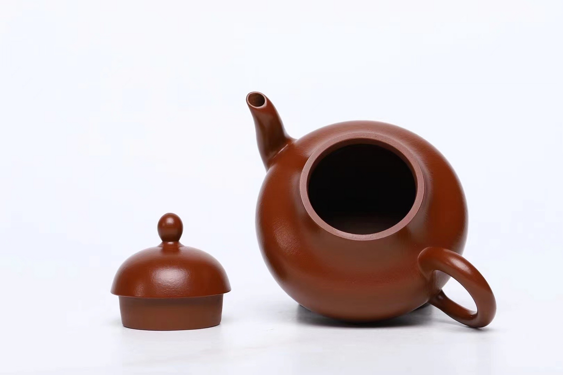 朱泥名家秦巡全手《思亭》#紫砂壶# #全手工#  容量:160cc,泥料采用