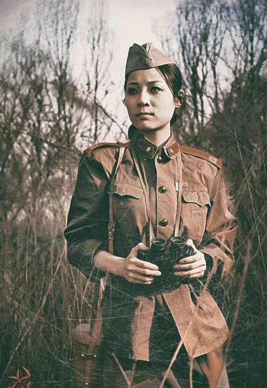 二战时期,参加过卫国战争的苏联女兵.