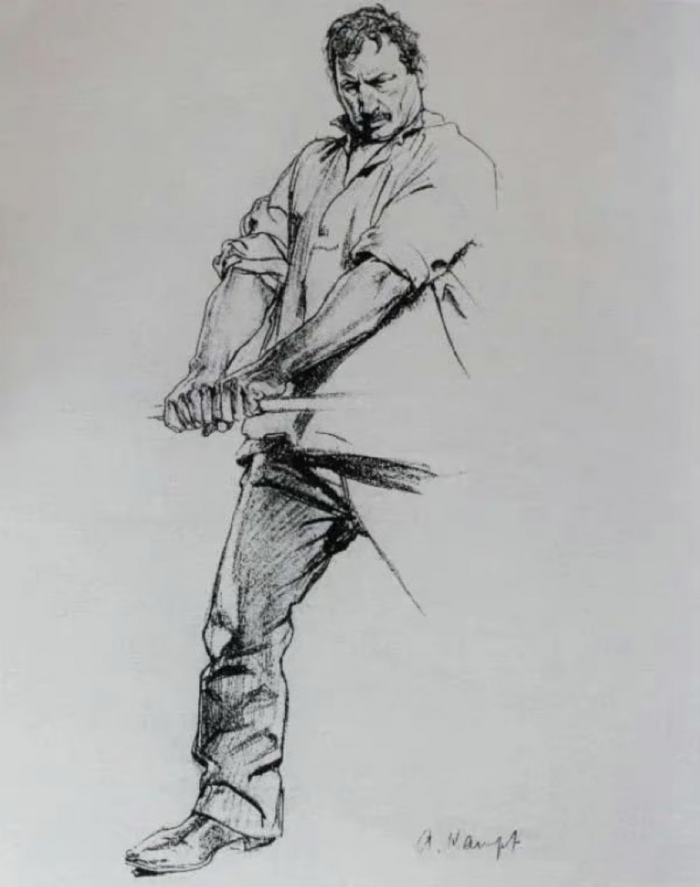 德国素描大师康波夫速写作品,线条,动态,衣褶,骨骼,质感每一幅都透漏