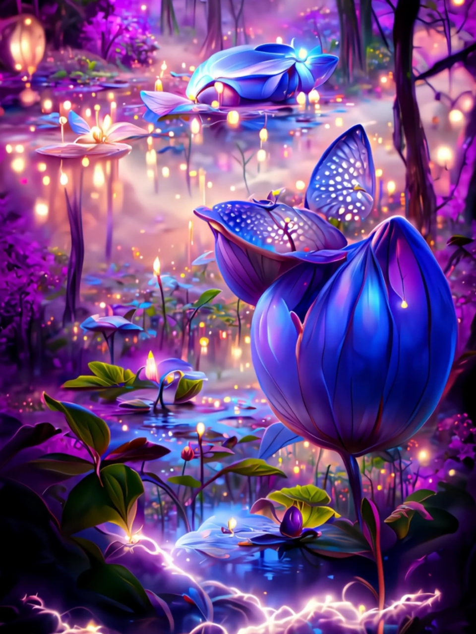 插画欣赏——美丽的紫色花海 #插画# #画# #二次元美图