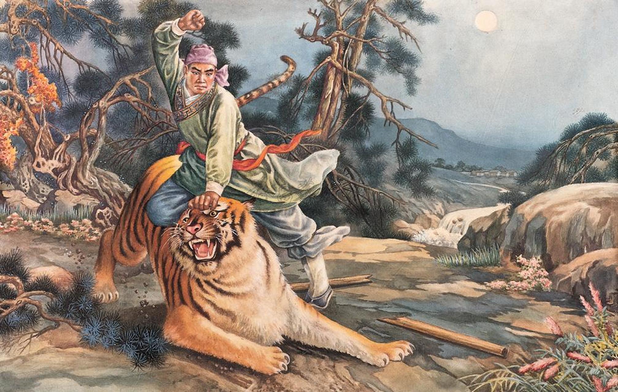 重温水浒传,今天才知道原来武松打虎用的是真老虎,剧组太牛了,丁海峰