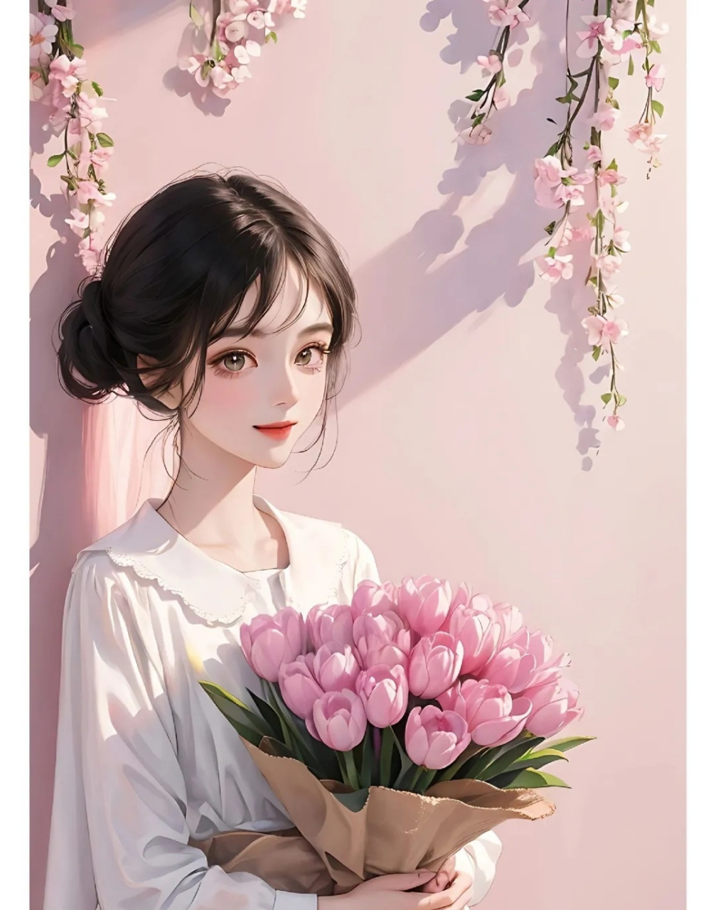 清秀甜美捧花女生头像  闺蜜姐妹93 676767