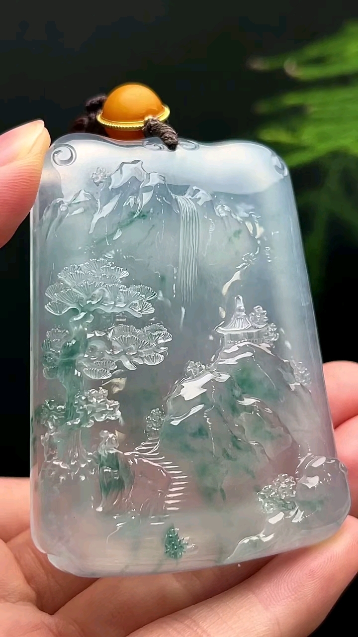 缅甸天然翡翠 高品质 山水牌