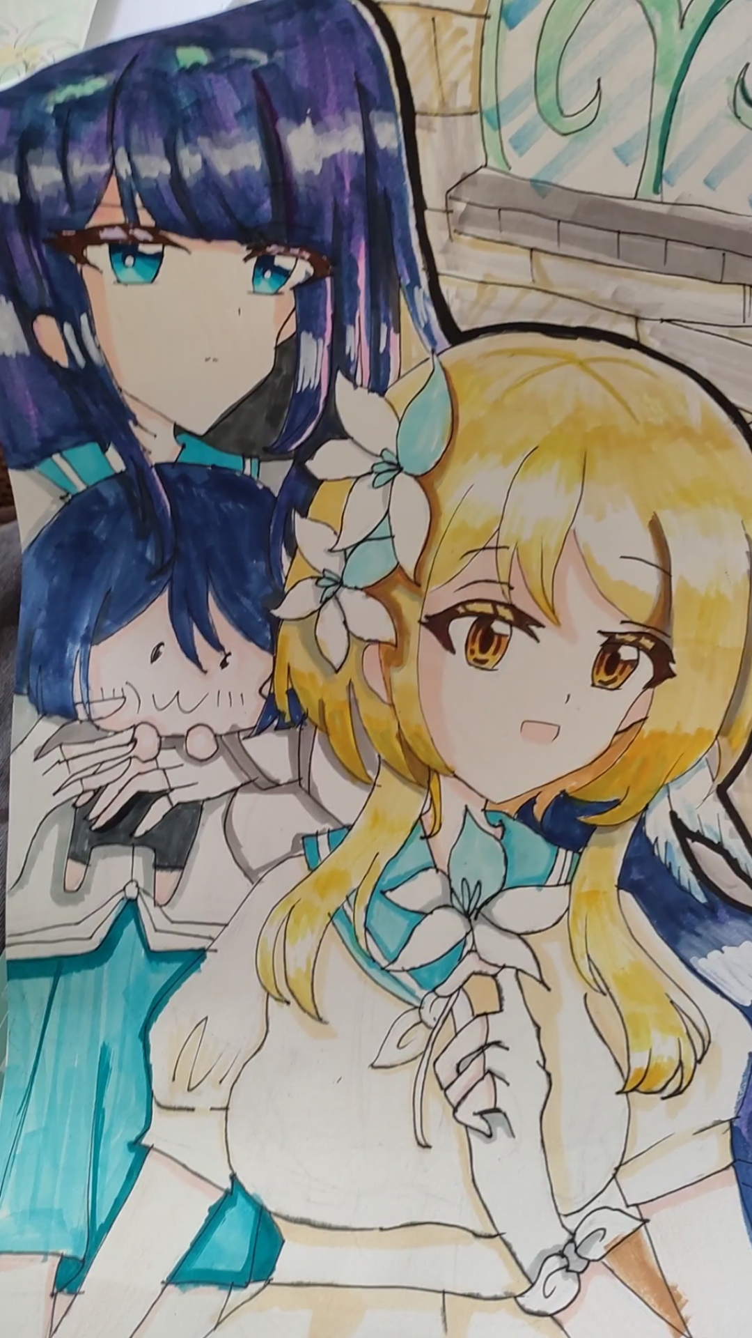 9岁考漫画8级,荧和雷电将军的那张我比较满意