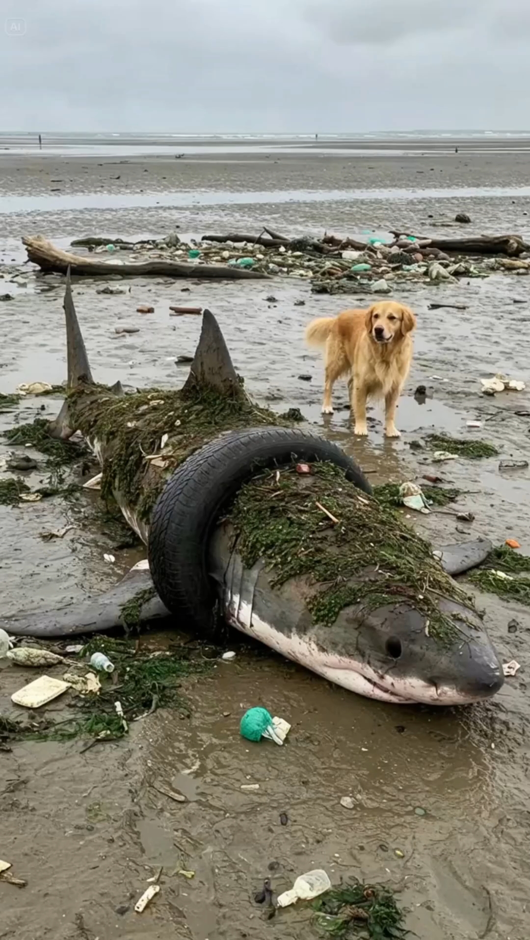 救助搁浅的鲨鱼