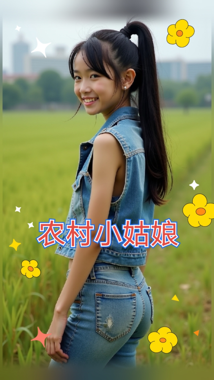 山上农村小女孩图片