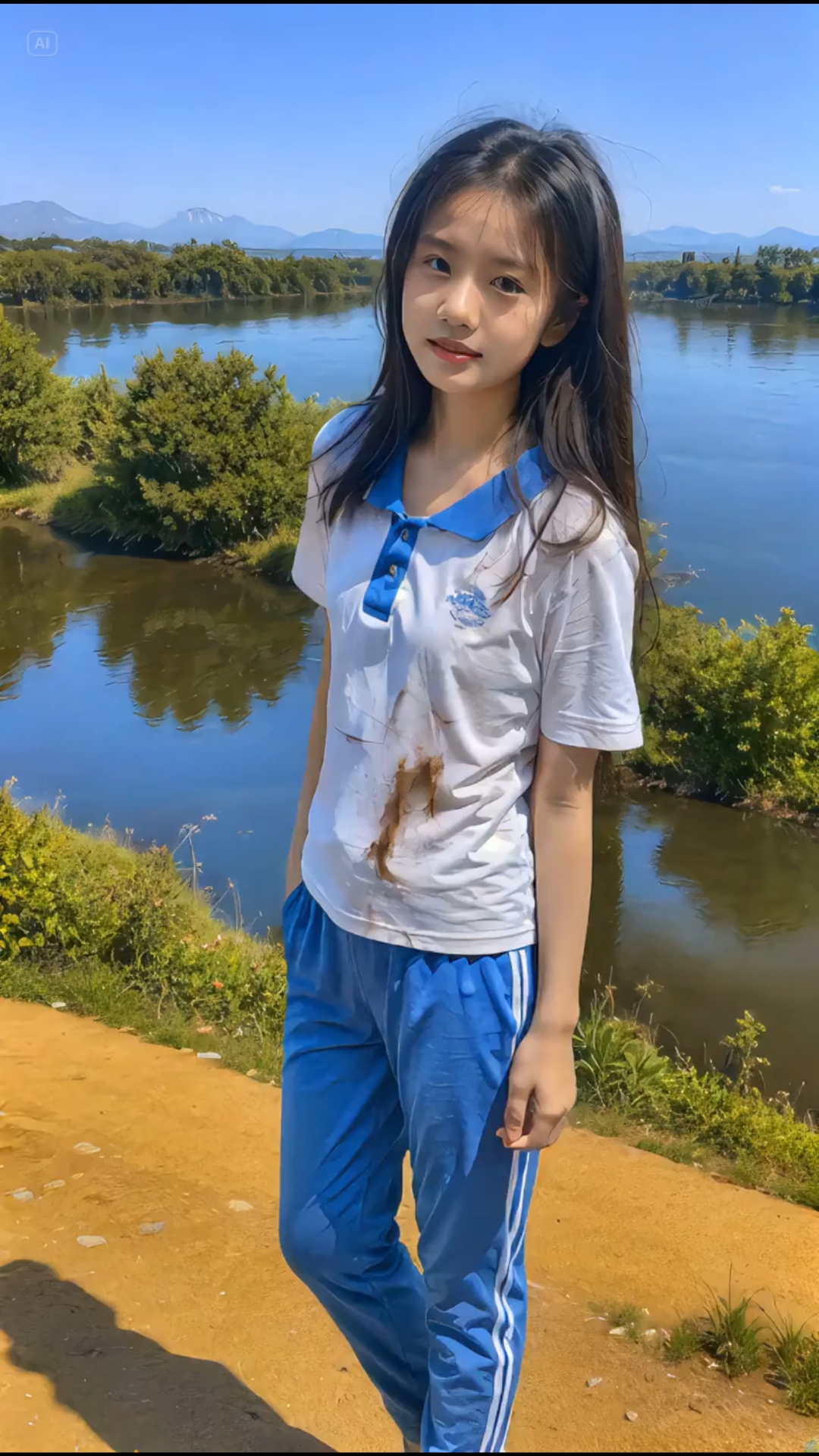 五一快乐,可爱的农村小姑娘