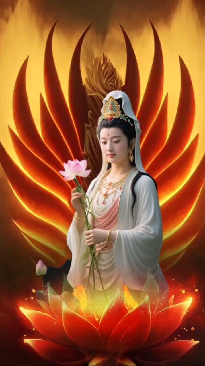 莲花仙子手持莲花,仙气缭绕,唯美如画