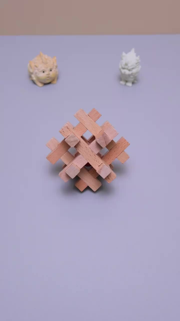 蛮简单鲁班锁笼中取珠拆装复原