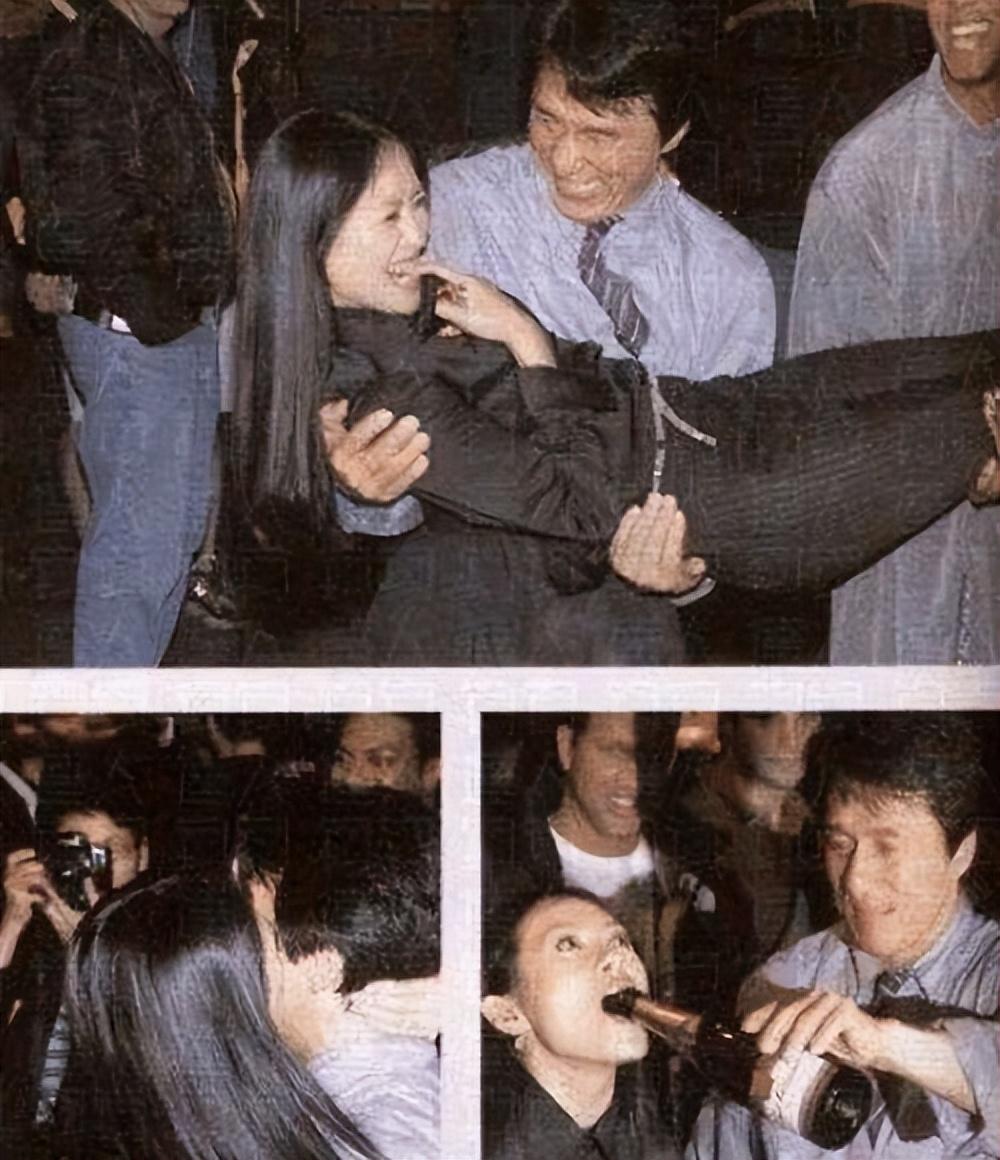 要说章子怡撩汉的最佳战绩,还要数在成龙47岁生日会上的举动.