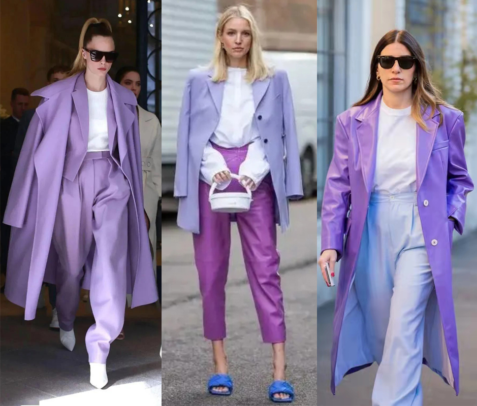 2022流行的蓝紫色太美了,春天这样搭配,穿搭高手也折服!