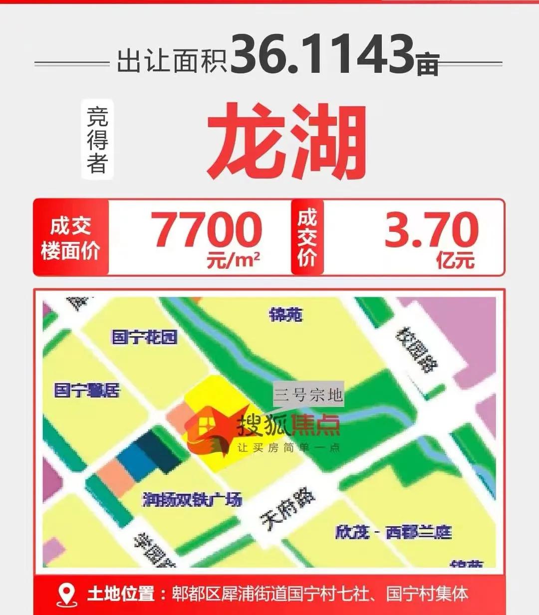 2022成都第三次土拍第二天下午场一锤定音全部成交