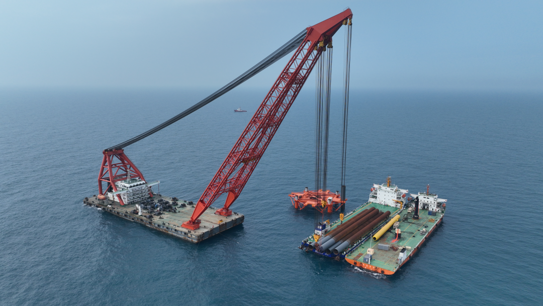 中广核惠州港口二海上风电项目完成首桩施工