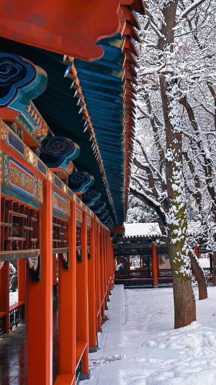 2023年4月22号晋祠雪景 古建筑遇到雪,才知道中国风有多美