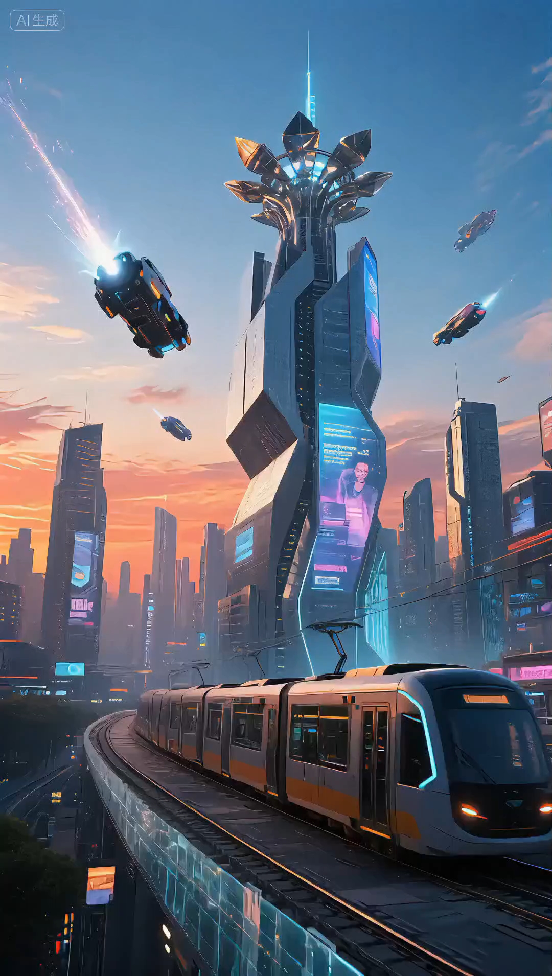 现代科教交融的未来科幻城市