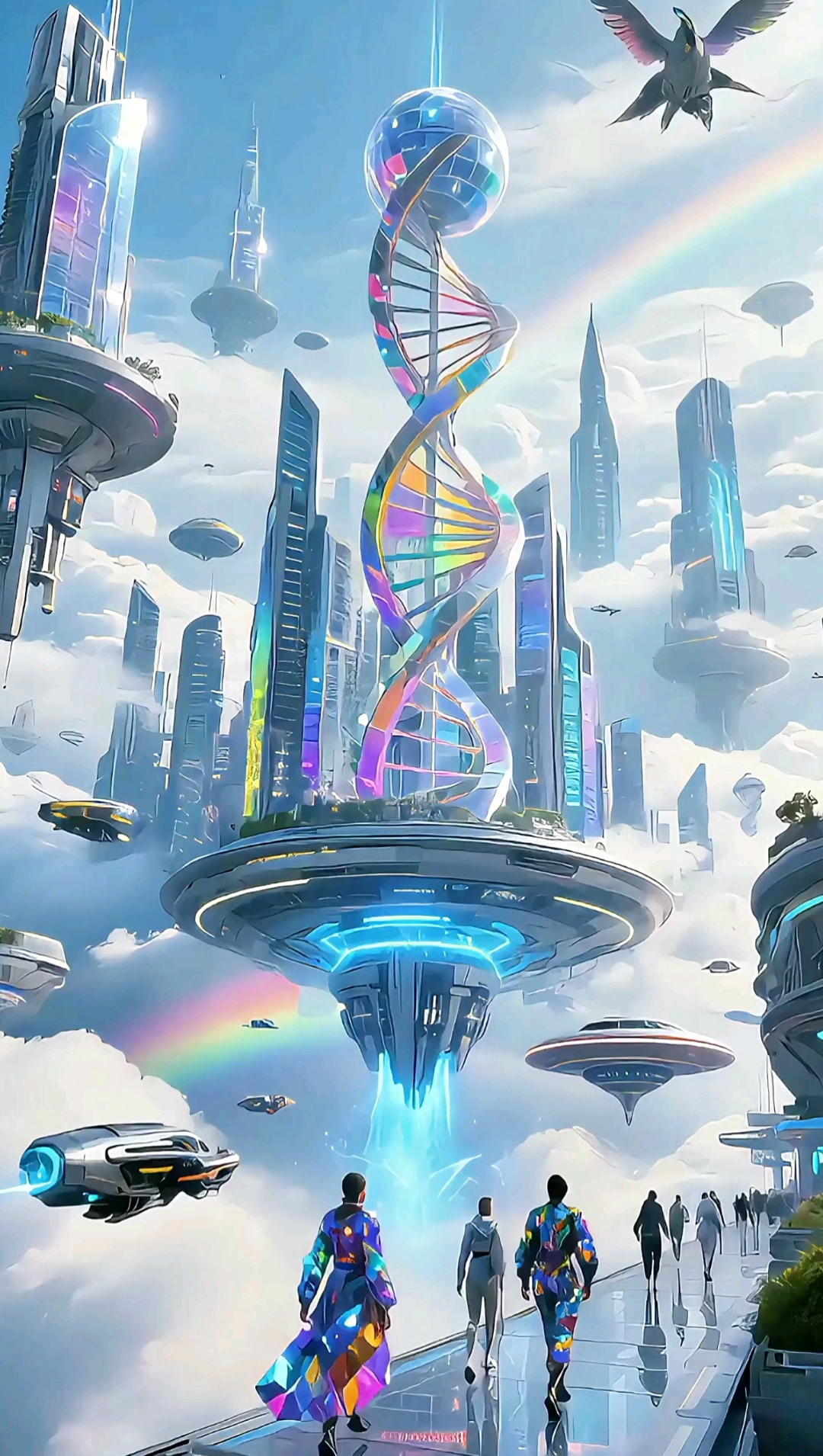 未来超级科幻浮空都市