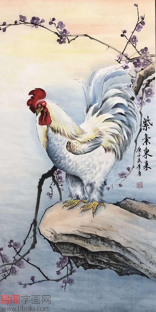 画家李勇,清新淡雅芳香自来,国画鸡作品欣赏