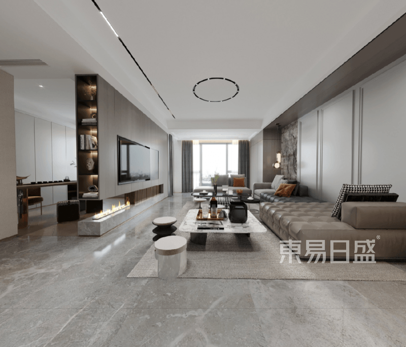 中央公园258㎡现代简约风格别墅装修设计效果图