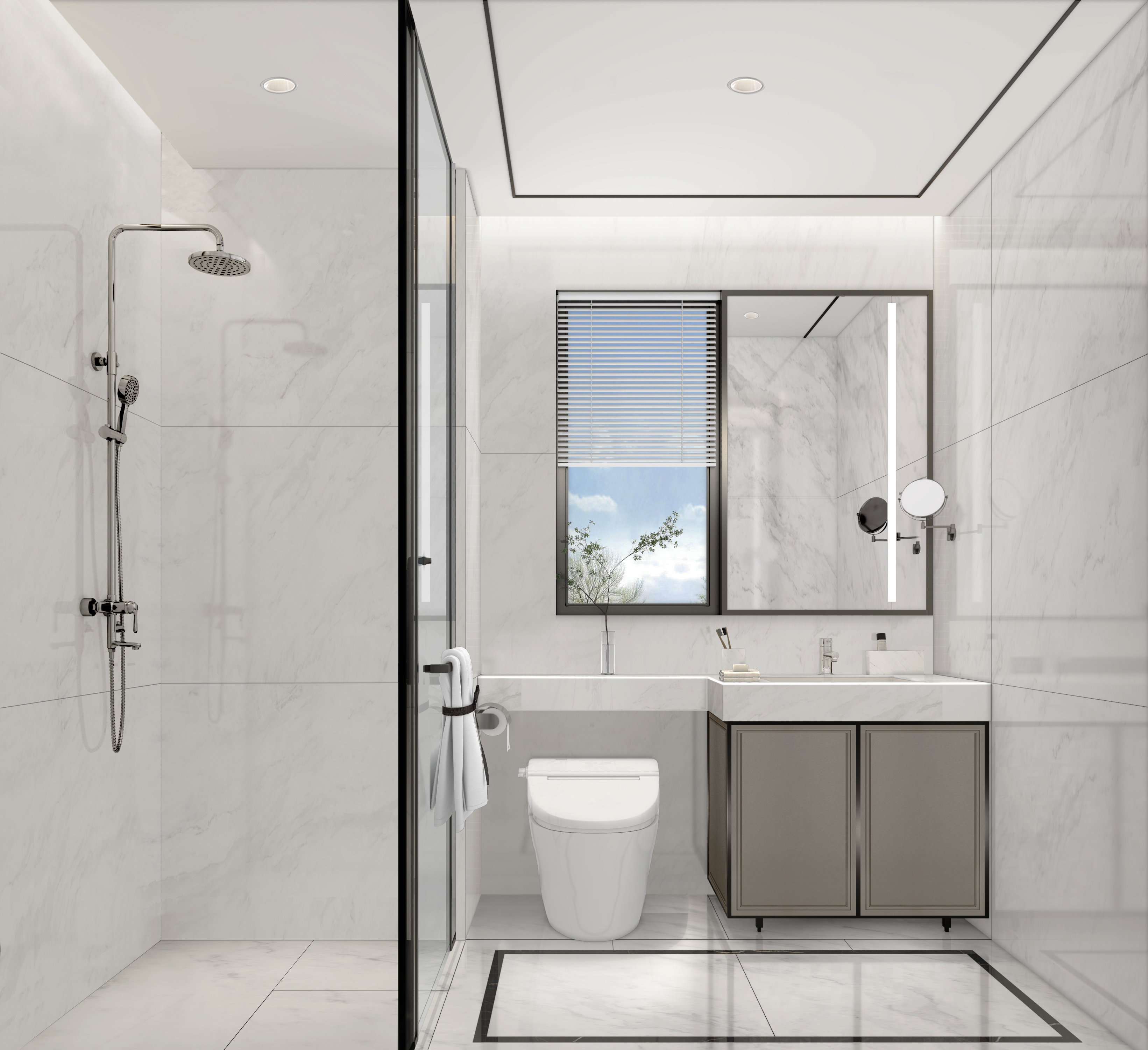 深圳装修设计:现代轻奢风大平层,香槟金带来的满满高级感!