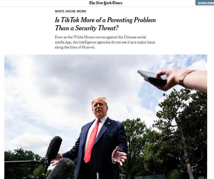 特朗普|中国政府获取TikTok数据?CIA评估结果:真没证据