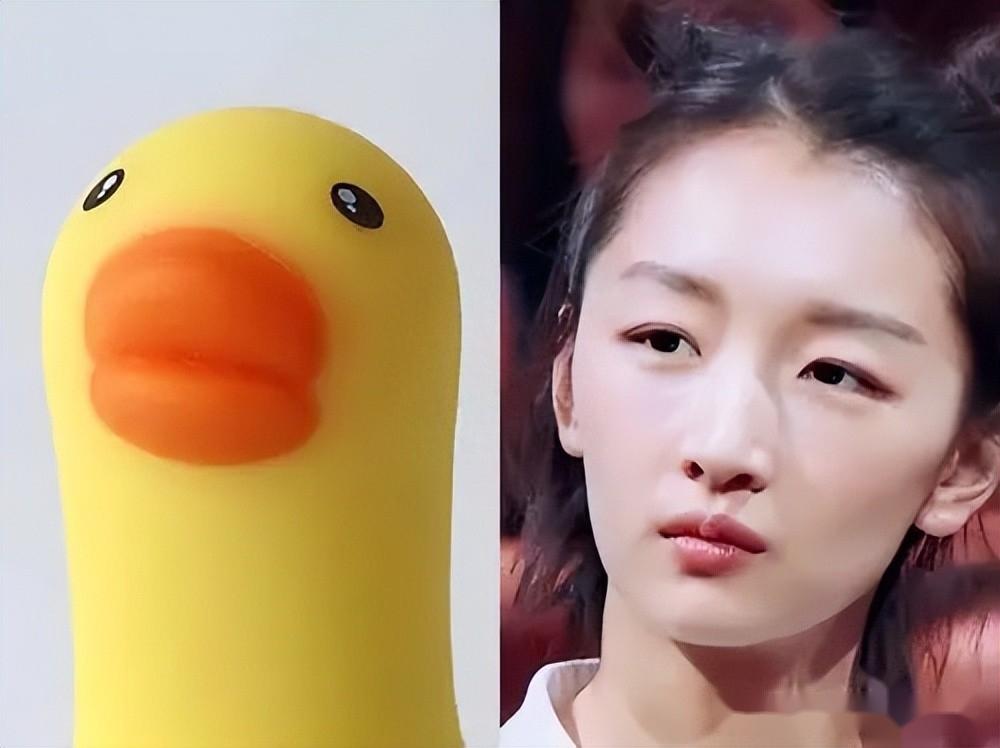因为她的五官与小黄鸭非常相似,眼睛并不大,嘴也比较突出.