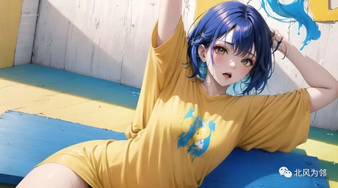 ai绘画欣赏(在伸懒腰的少女)了解ai绘画!