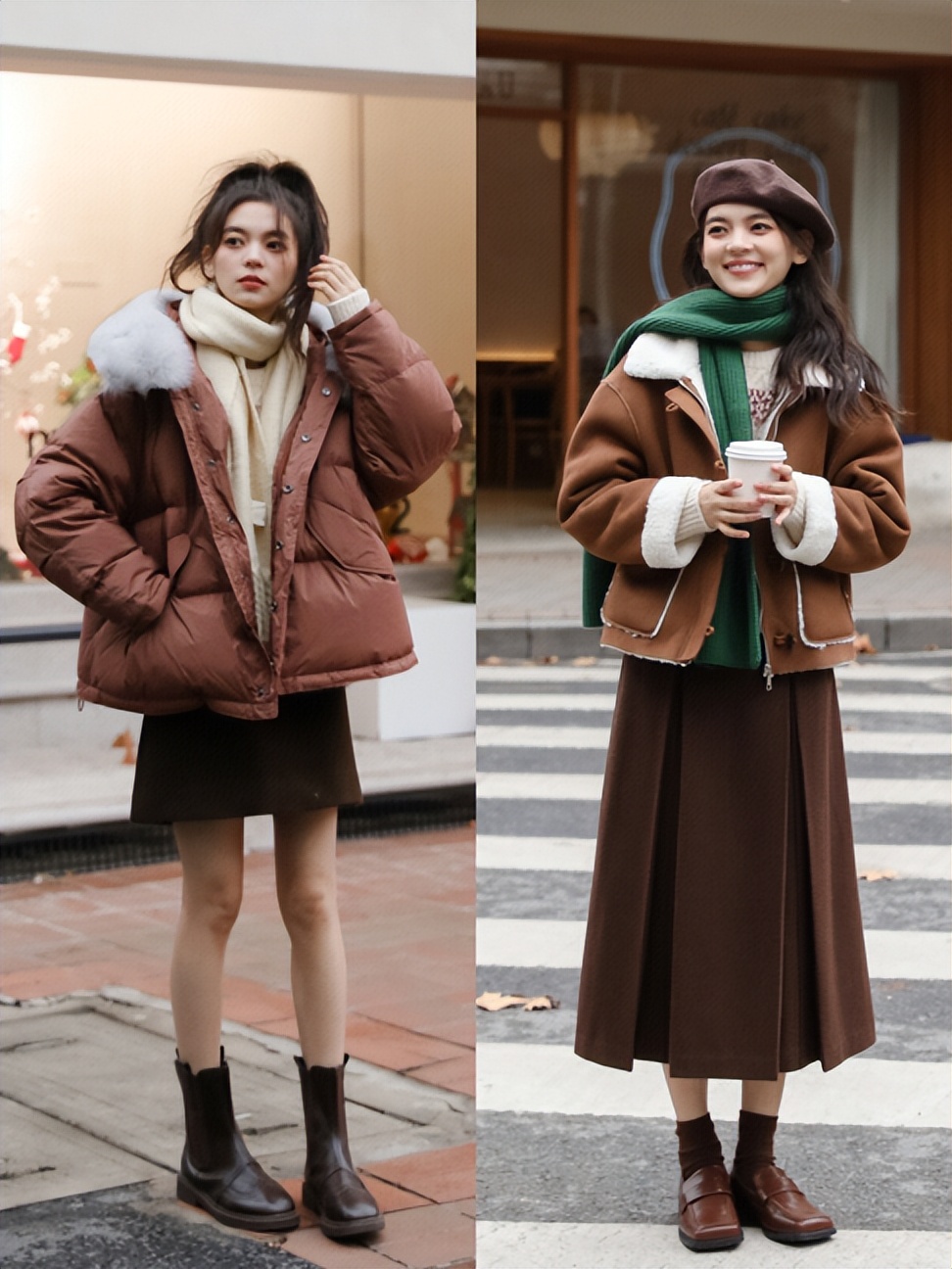 事实证明,不到160㎝的小个子还是穿"短外套",不显矮显腿长