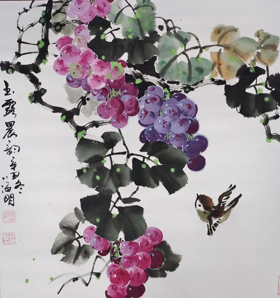 画家刘海明葡萄作品欣赏