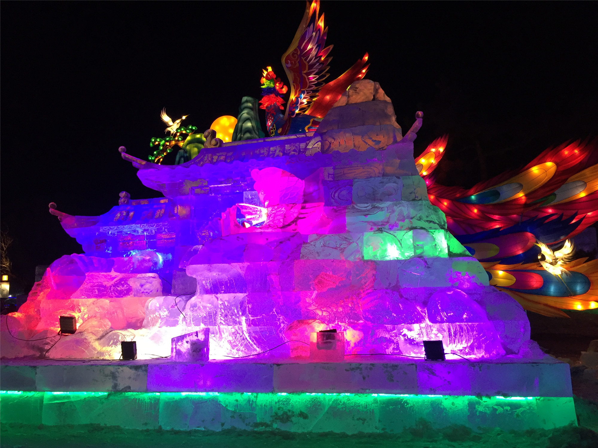 南湖公园冰灯2021图片
