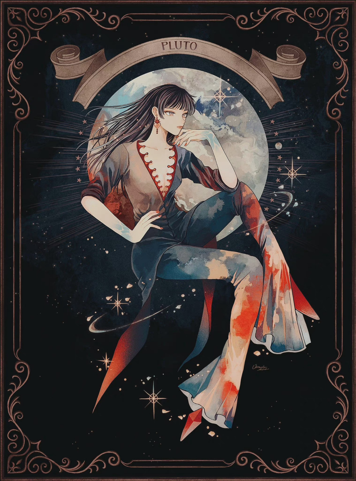 画师绘制萌娘化星球,太阳女神气质赛高,天王星和海王星各有千秋