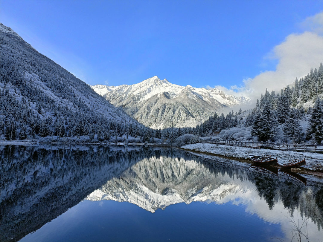 美若仙境!今日下雪后的达古冰川,绝美童话世界上线!