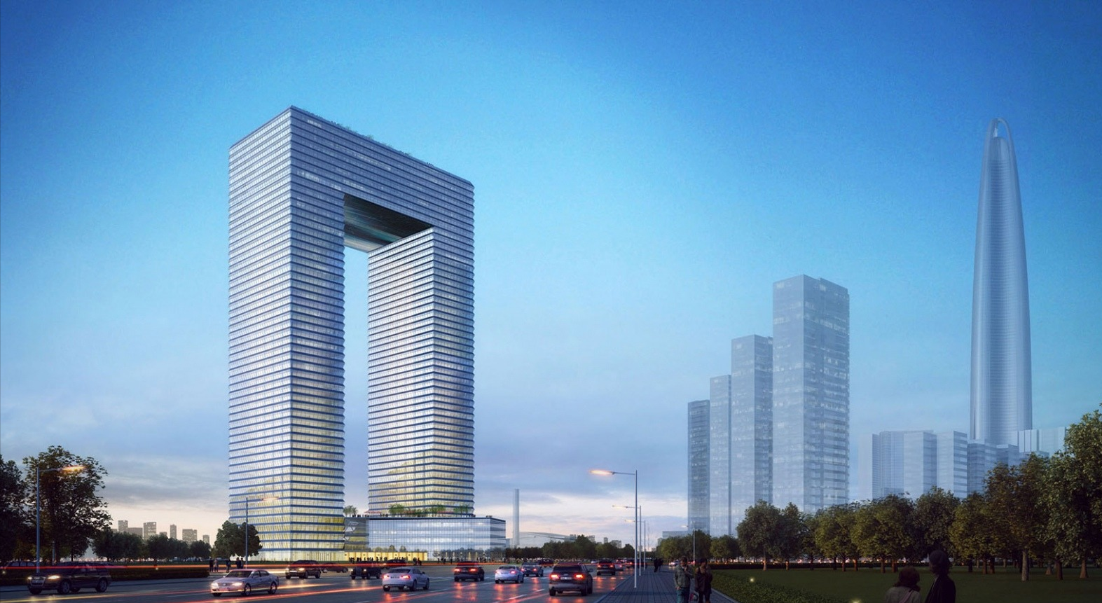 高2478米武汉在建的地标建筑华电江城之门最新进度