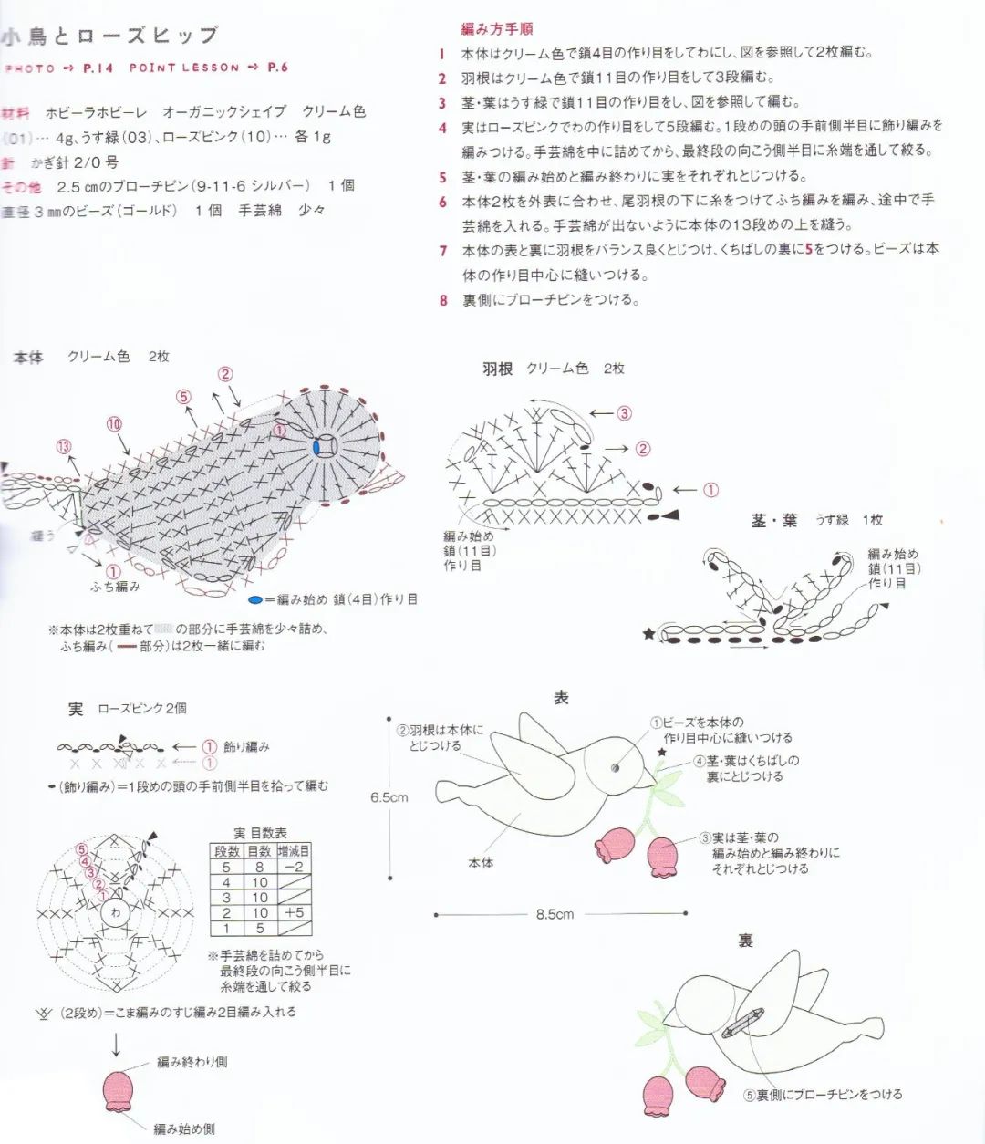 小鸟的钩法及教程图解图片