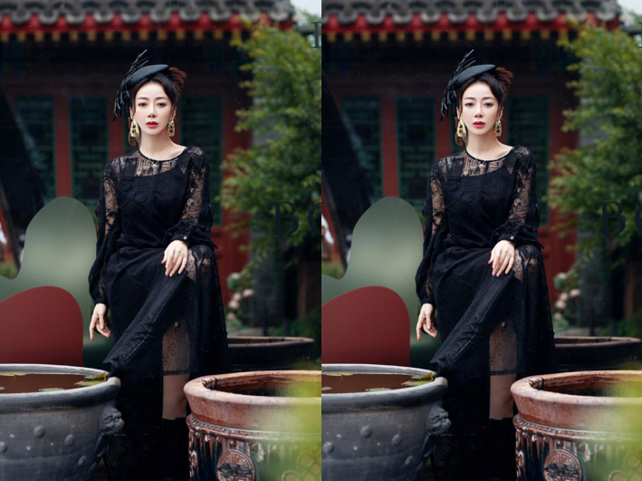 "青蛇"陈紫函穿旗袍太有韵味,和小九岁老公同框,感觉没年龄差