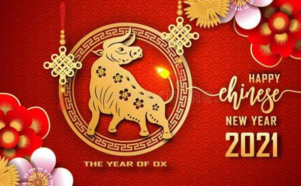 牛年春節拜年祝福語,祝你牛年財運通,健康幸福紅彤彤!