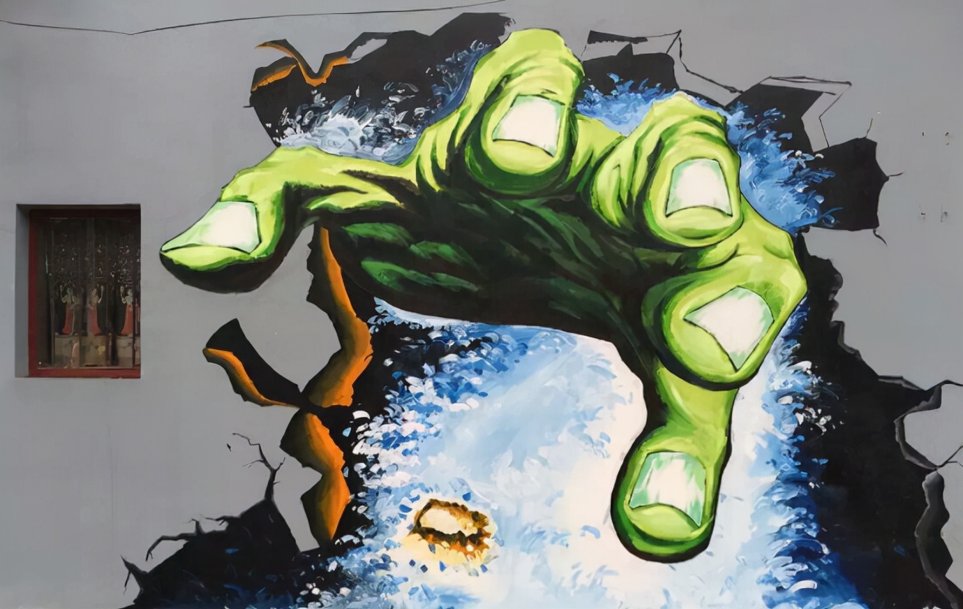 立体涂鸦墙绘视觉效果怎么样?3幅实例推荐,别眨眼哟