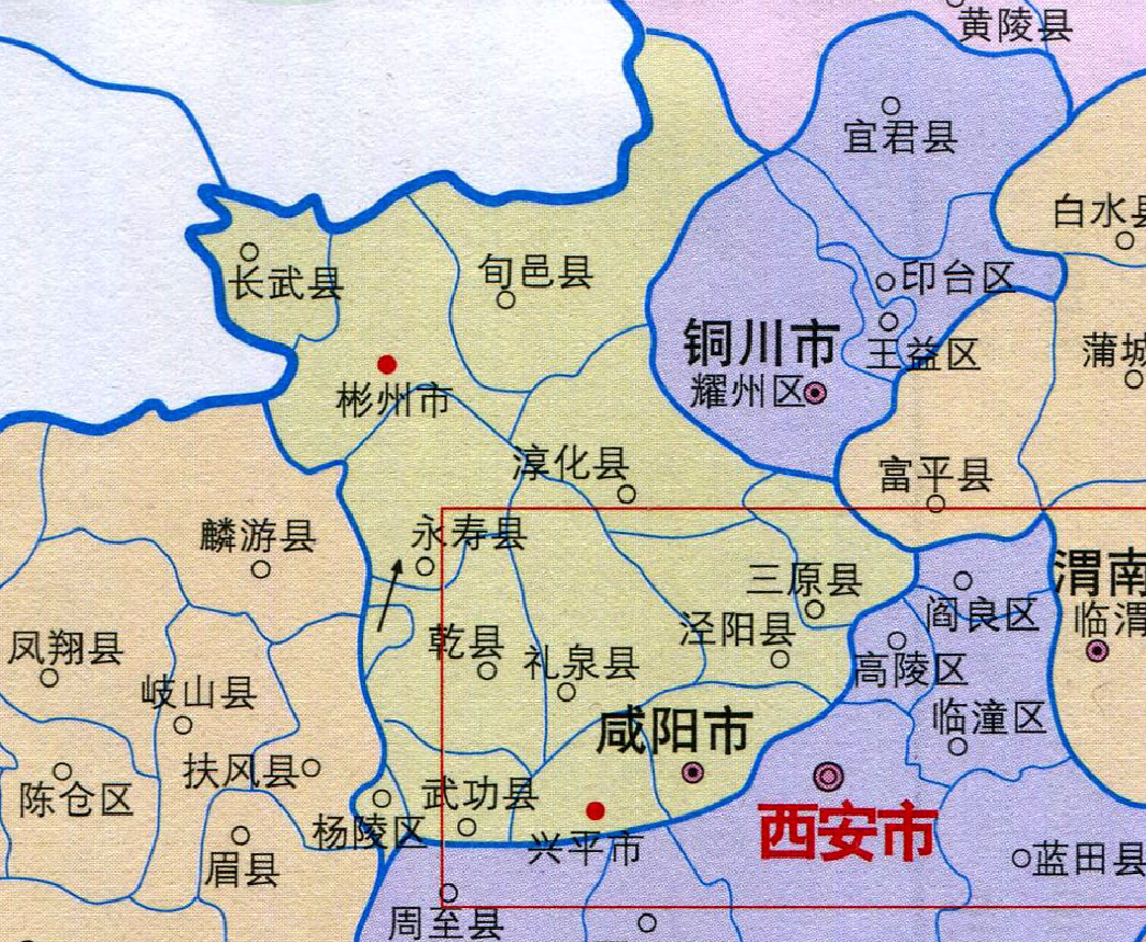 咸阳市各县区地图图片