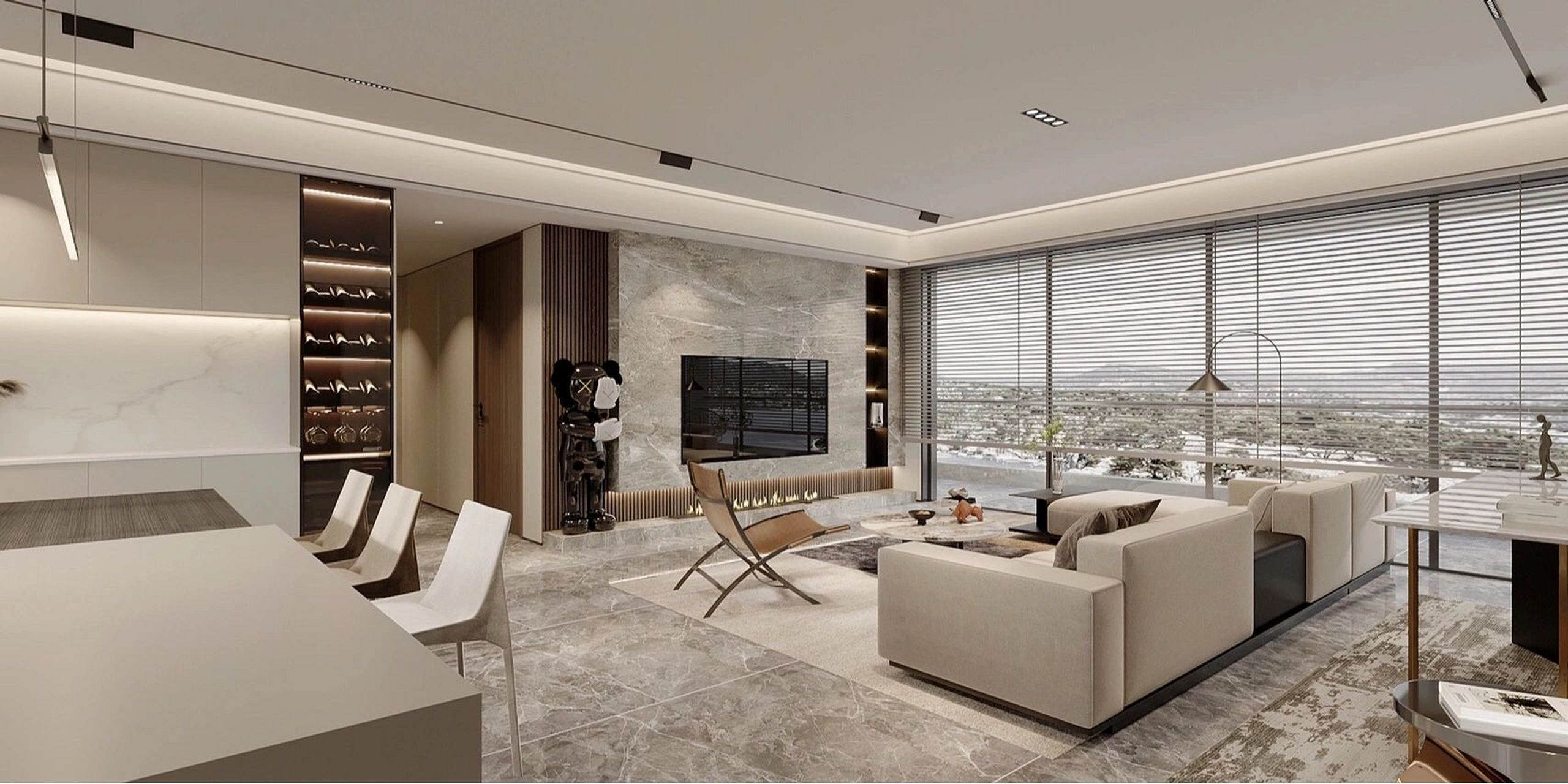 东莞装修|现代轻奢,奶咖色横厅的家 |定位   location:东莞 面积