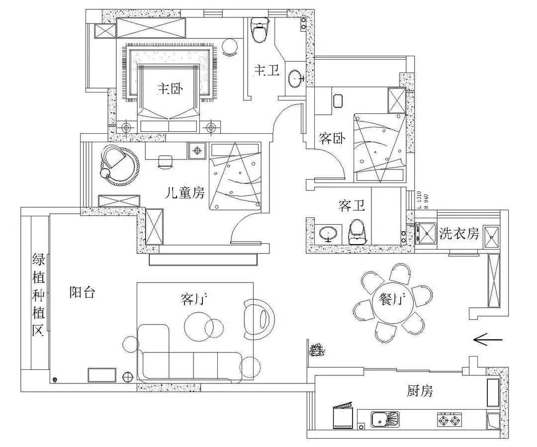 120㎡北欧风格新房装修，绿色系清新治愈