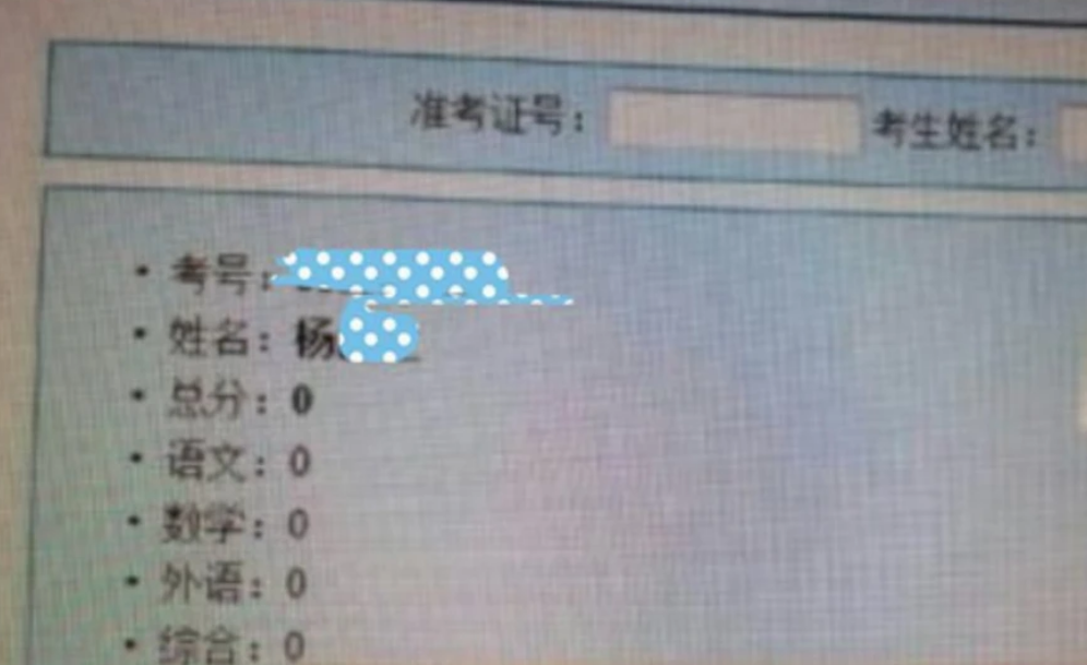零分成绩单图片图片