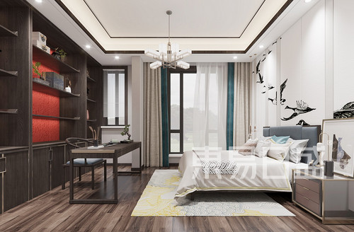 白桦林团圆 装修效果图现代中式 四室两厅装修 249平米