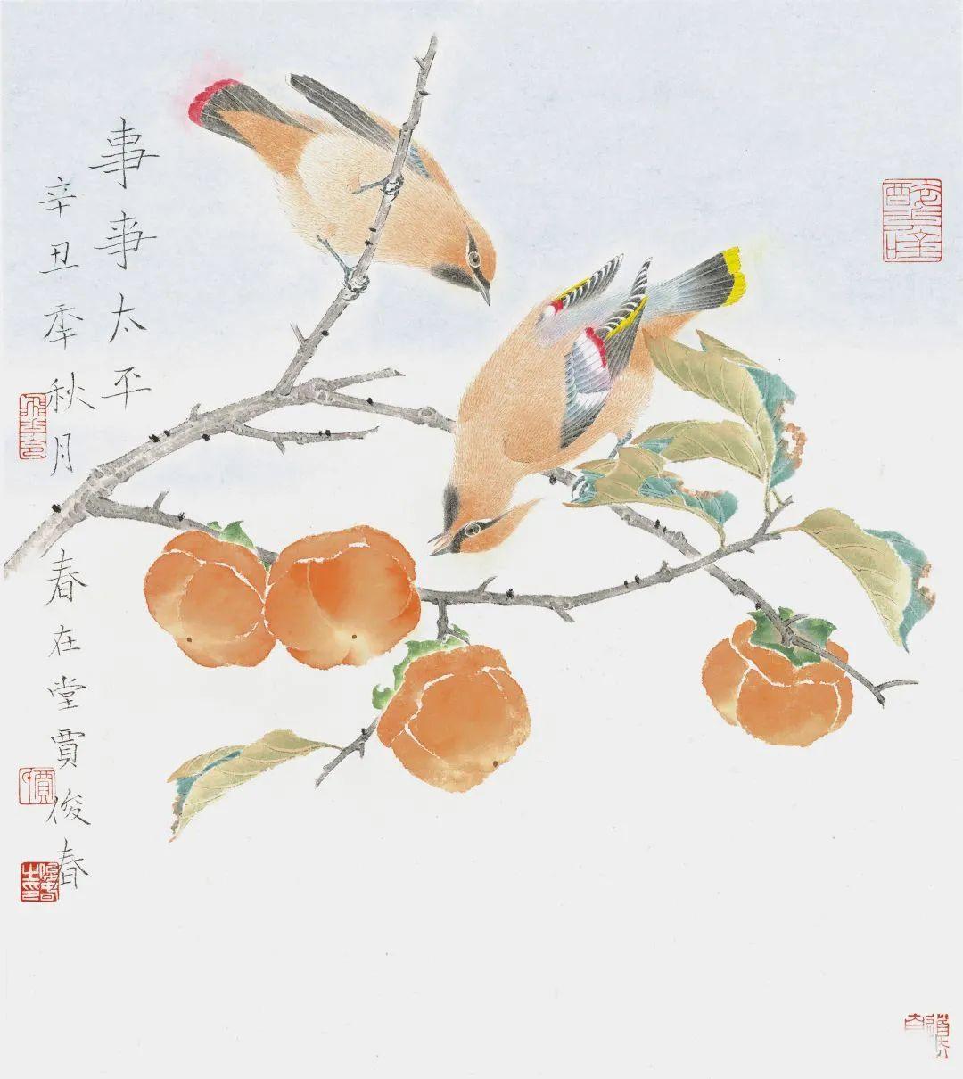 「津门网」清新淡雅天然饰——贾俊春花鸟画