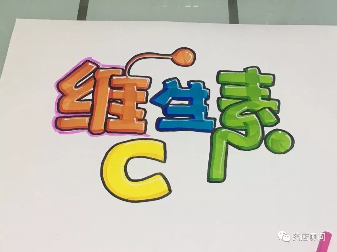 维生素c手绘pop流程