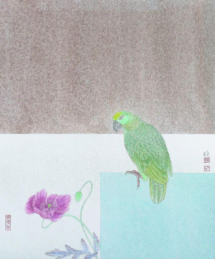 「津门网」气息温润,略带几分冷艳——韩非新工笔花鸟