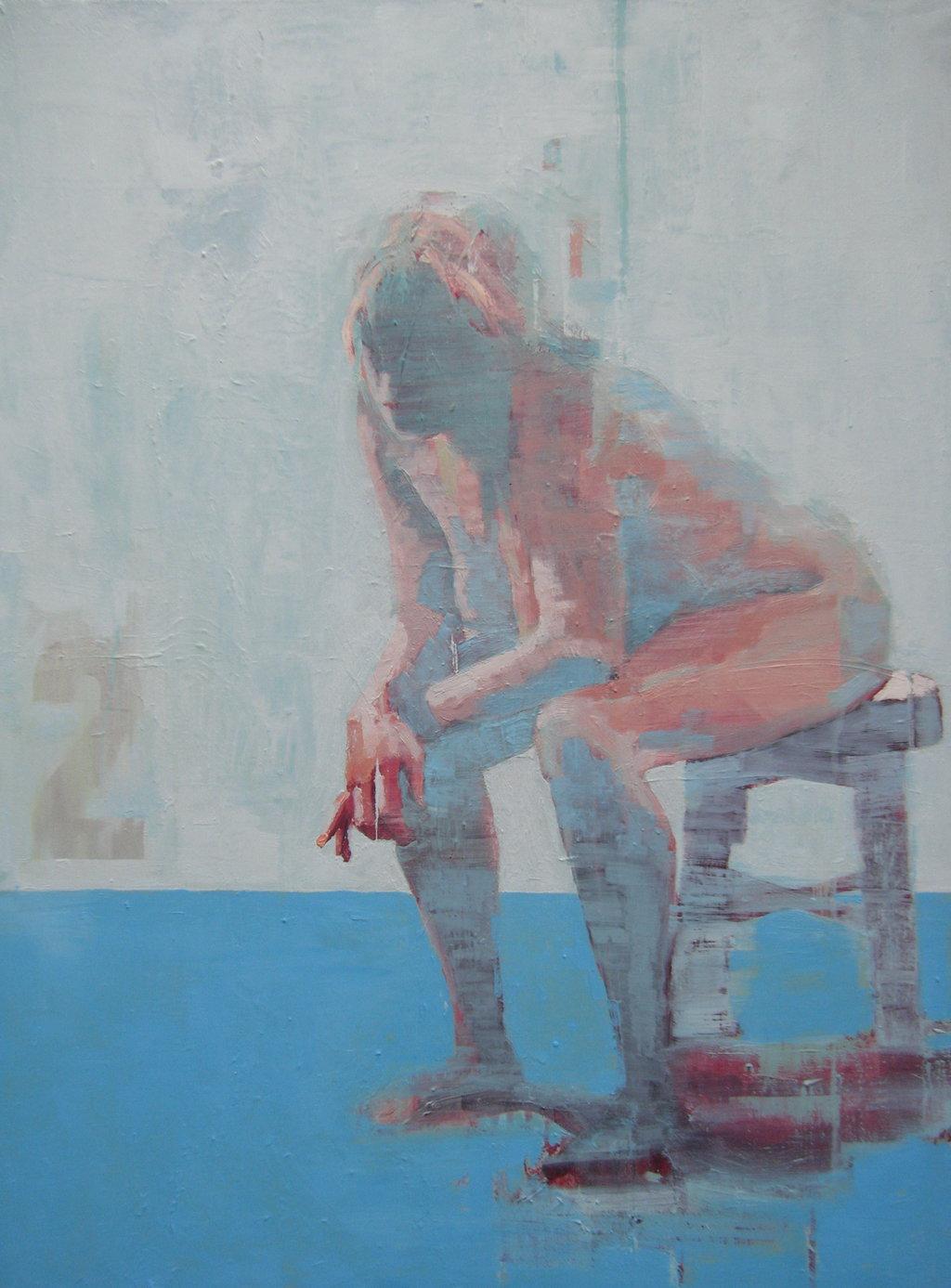 一组冷色调的人物油画︱当代艺术家scott bridgwood的作品