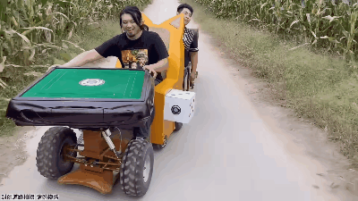 手工耿handy geng 自制户外麻将车,同朋友一起到野外打麻将