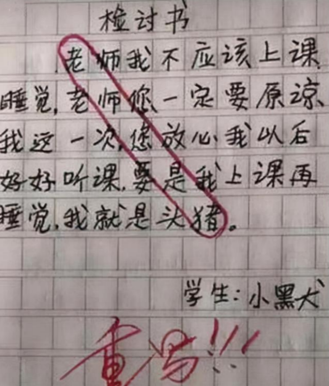 检讨书小学生藏头诗图片