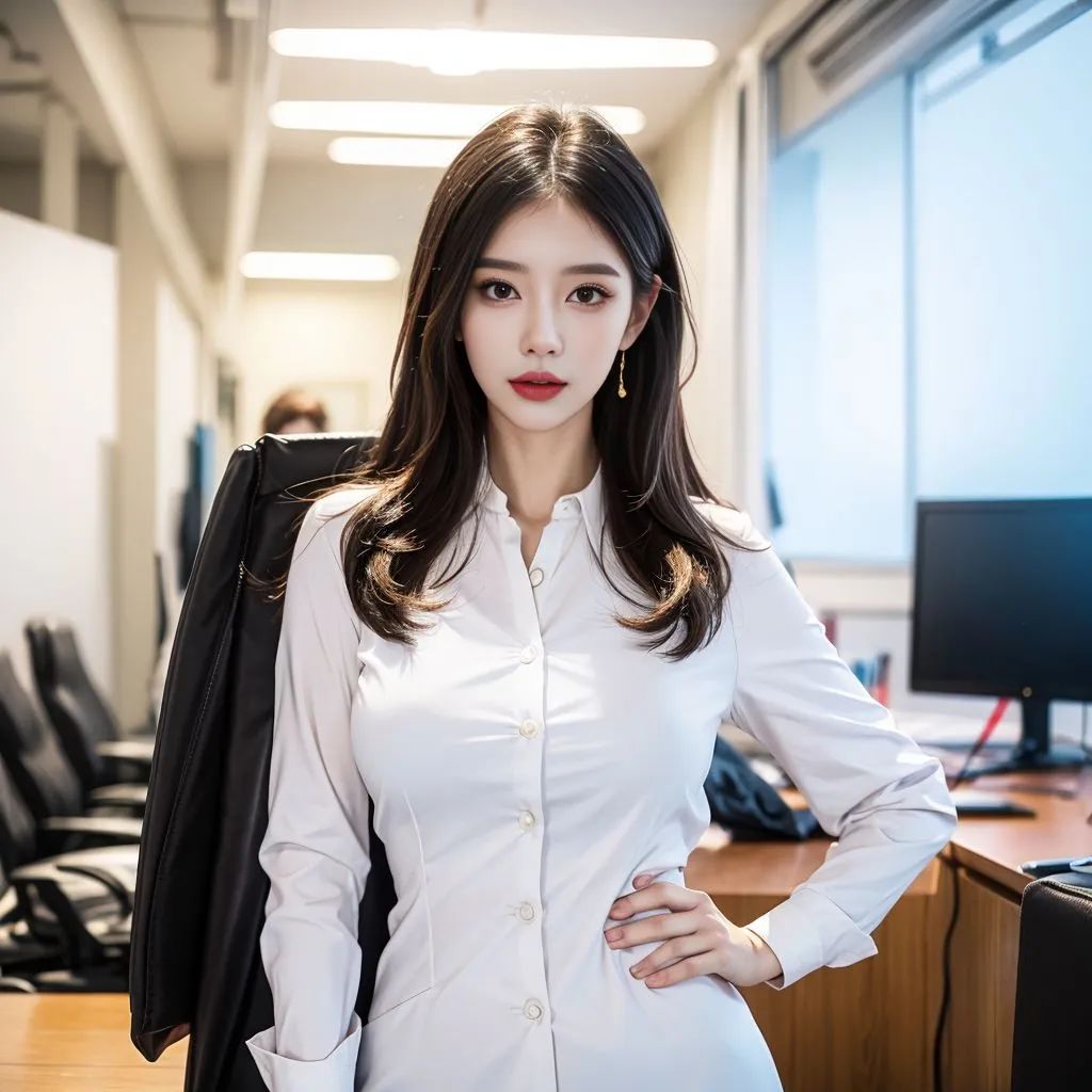 成熟白领气质美女,展现了女性的时尚品味和职场自信