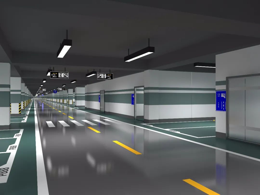 地下停车场规划设计之3d效果图